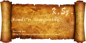 Komán Szaniszló névjegykártya